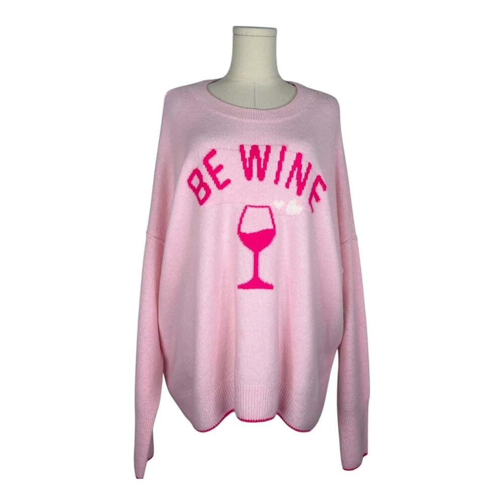 CeCe Pink Be Wine Oversized Sweater Top NWT XL